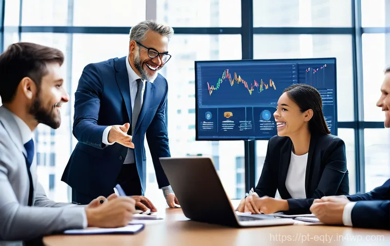 주식 투자 경험을 나누는 커뮤니티 - **Prompt:** A diverse group of adult investors, representing various ages and ethnicities, actively ...