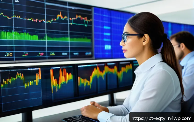 주식 투자에서의 경쟁 분석 - A modern Brazilian stock market trading floor scene with diverse investors analyzing multiple large ...