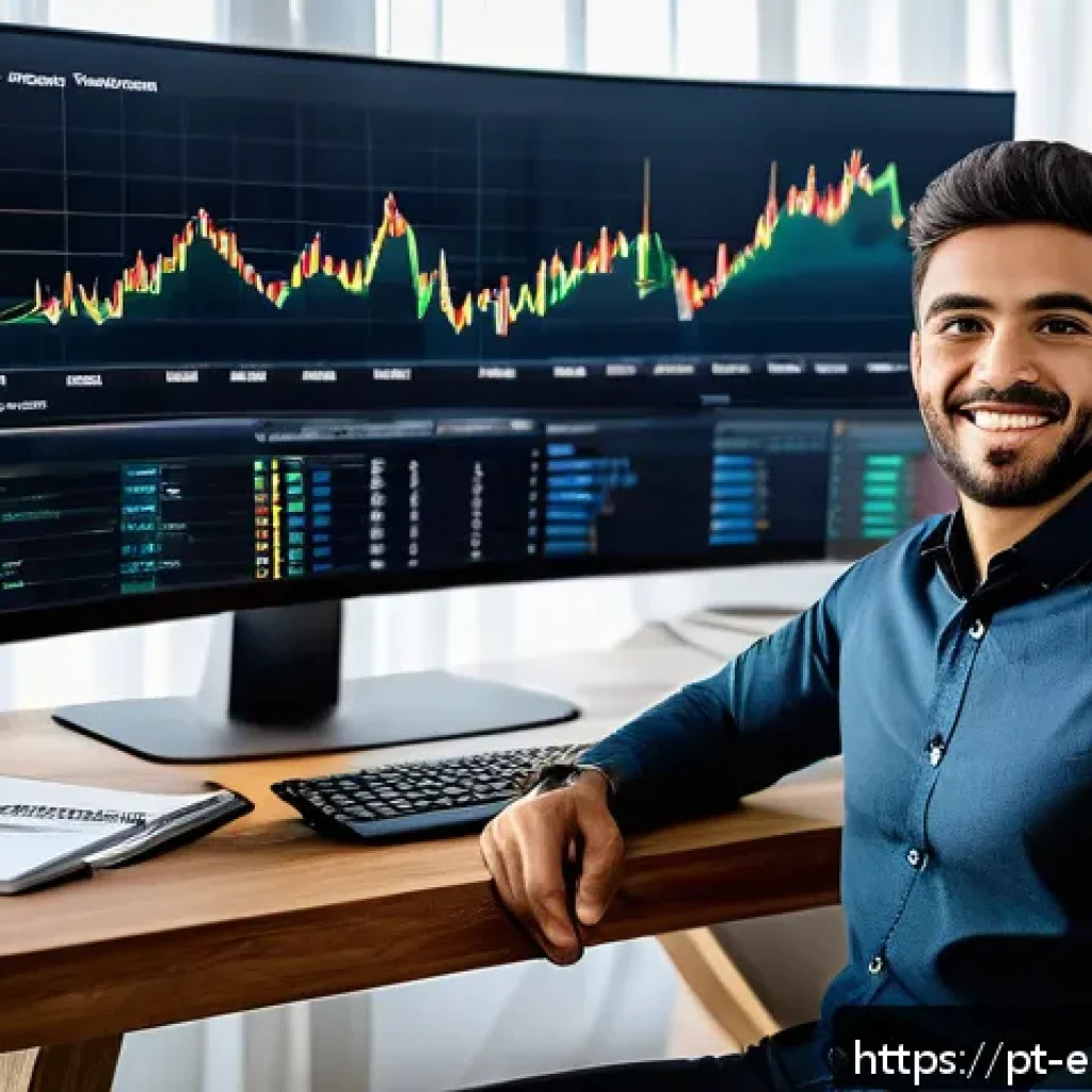 주식 투자 교육 프로그램 소개 - A modern Brazilian investor’s home office scene focused on financial planning: a young adult man sit...