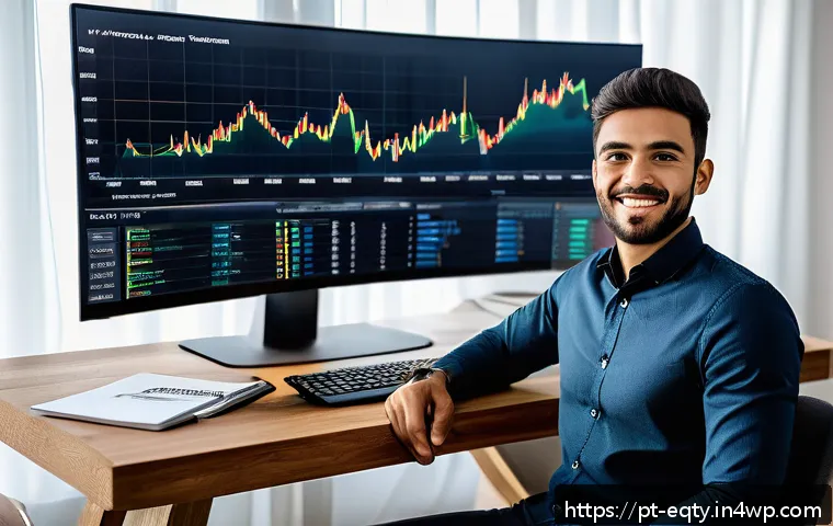 주식 투자 교육 프로그램 소개 - A modern Brazilian investor’s home office scene focused on financial planning: a young adult man sit...