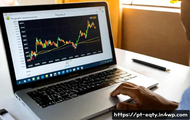 Home 30 주식 투자에서의 시뮬레이션 활용하기 - Photorealistic home office scene of a Brazilian investor using a stock market simulation on a laptop...